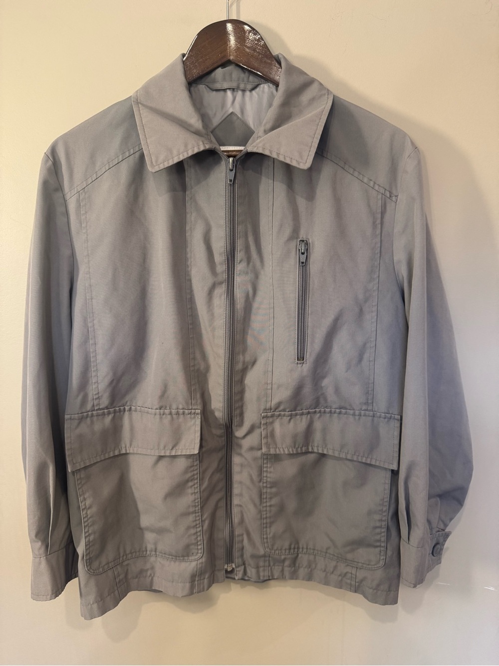 Vintage London Fog Gray Lightweight Zip Jacket Men’s 38 Reg M - Picture 3 of 9